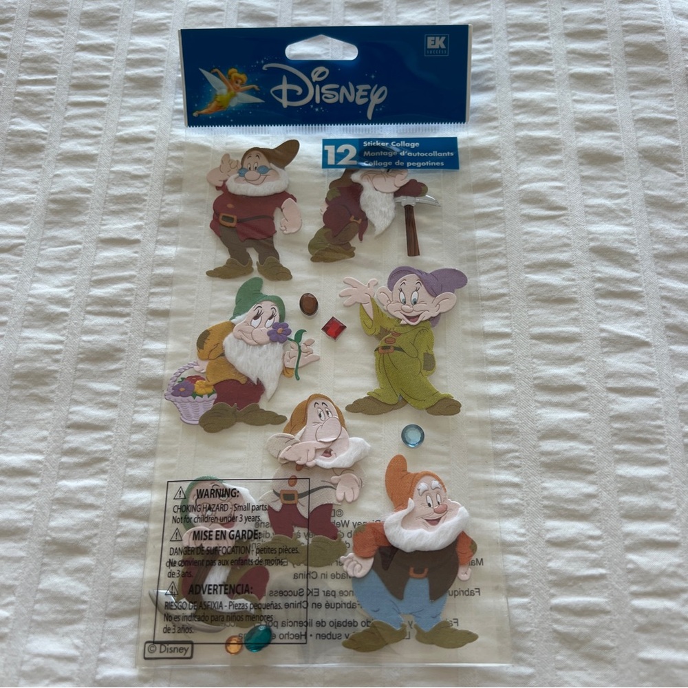 NWT EK Success Jolee’s Disney Snow White Seven Dwarfs Dimensional Sticker